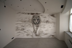 "Белый тигр " стена в квартире (октябрь 2016)