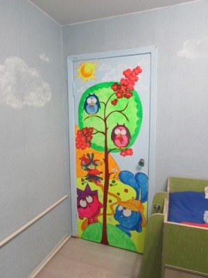 детская комната, роспись предметов интерьера красками exmix