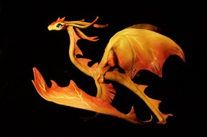Авторская игрушка Дракон Дух солнца. Рожденный в ночь Йоля дракон станет огнем, рагоняющим мрак