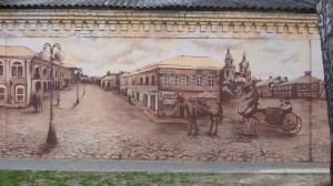 "Сенная площадь" фрагмент участка стены на фасаде старинной типографии (2017)
