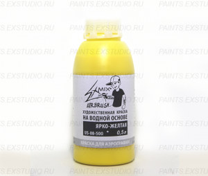 Краска для аэрографии Exmix Ярко-Желтая, 500 ml